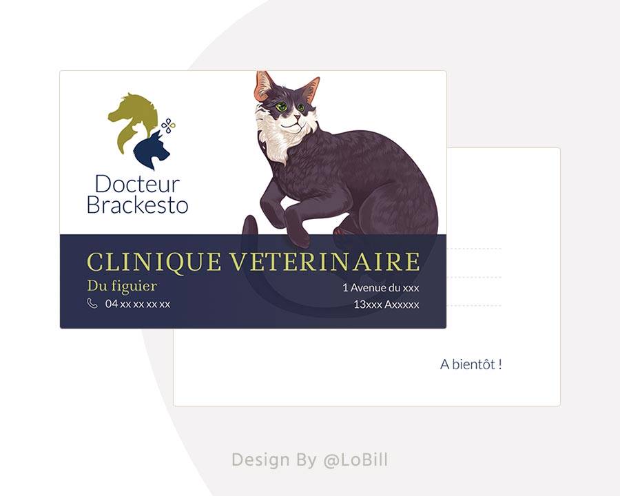carte de visite vétérinaire - loBill Design : Site web et Communication digitale imprimée